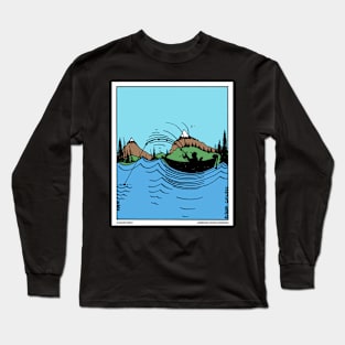 Fisherman Out On The Boat Fishing Novelty Gift Long Sleeve T-Shirt